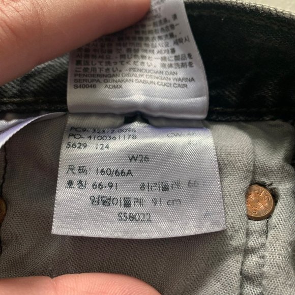 Levi's 501 High Waist Cutoff Raw Frayed Hem Denim Jean Shorts Size 26 Black - Picture 10 of 13